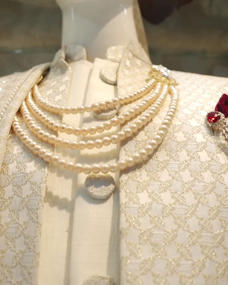 Ivory Pearl Wedding Sherwani